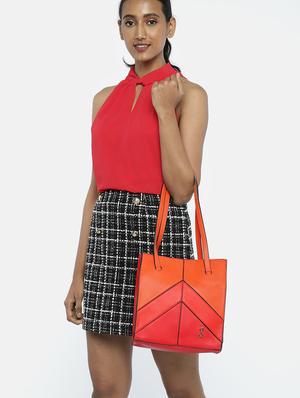 orange leatherette (pu) regular handbag - 17773041 - Standard Image - 6