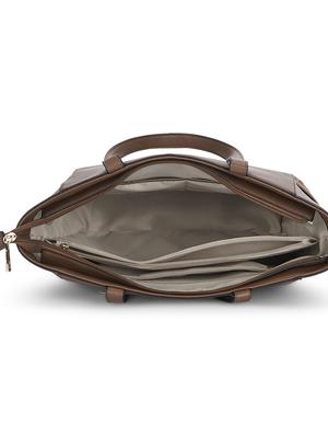 tan leatherette (pu) regular handbag - 17773053 - Standard Image - 3