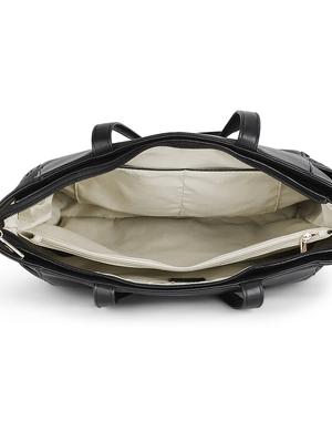 black leatherette (pu) regular handbag - 17773054 - Standard Image - 3