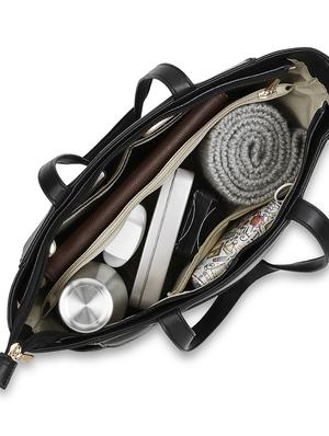 black leatherette (pu) regular handbag - 17773054 - Standard Image - 4
