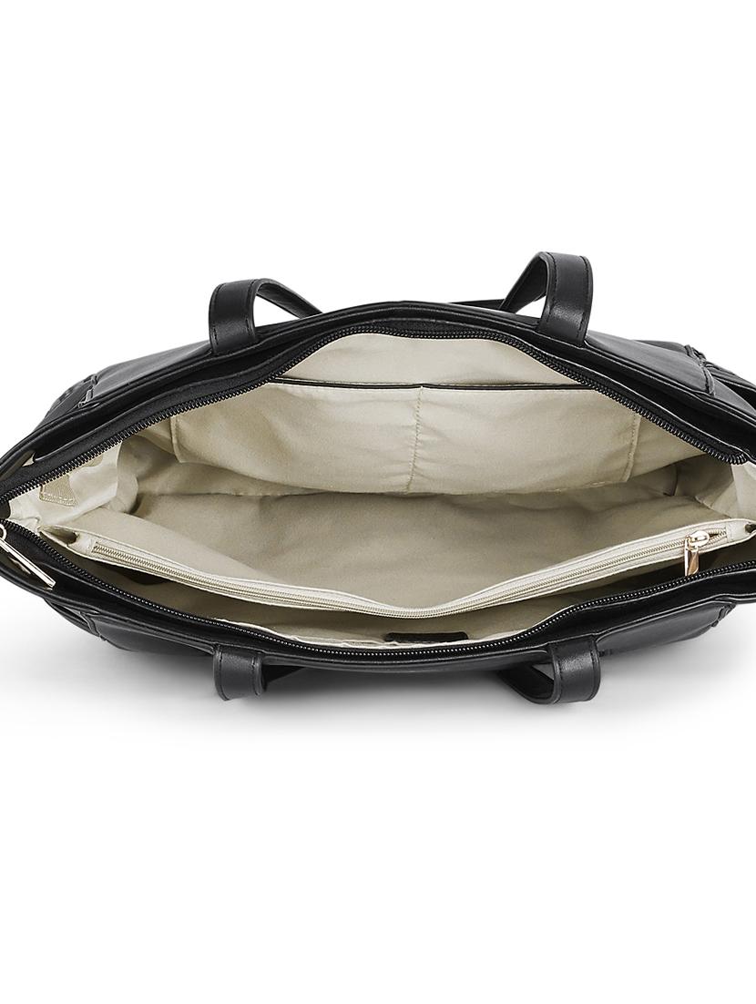 black leatherette (pu) regular handbag - 17773054 - Zoom Image - 3