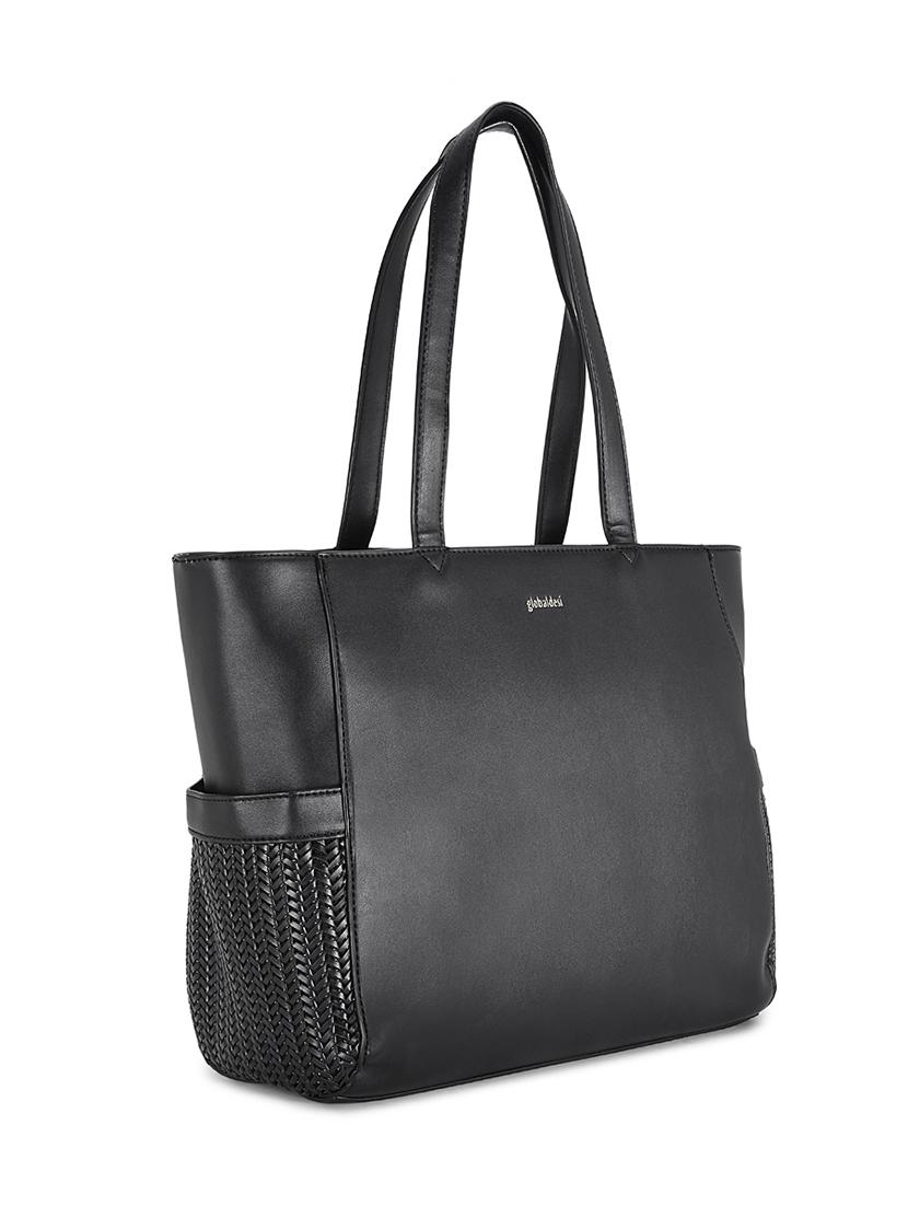 black leatherette (pu) regular handbag - 17773054 - Zoom Image - 5