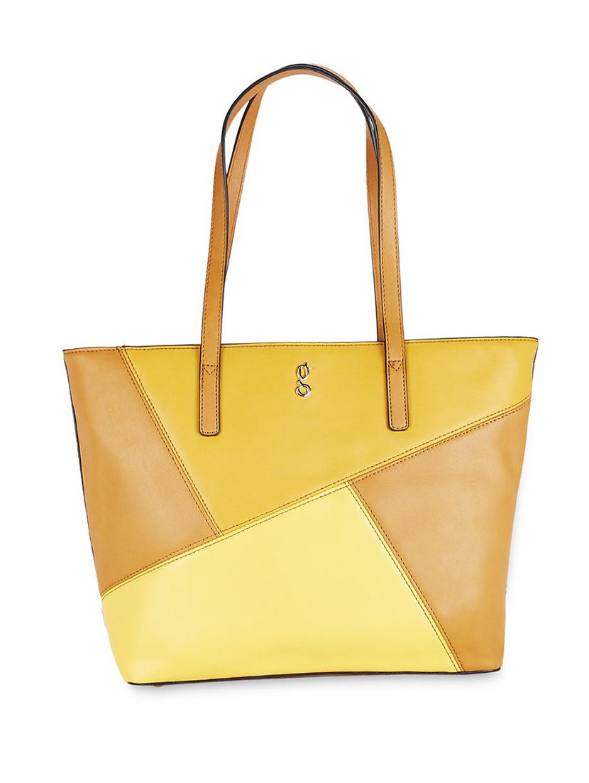 yellow leatherette (pu) regular handbag - 17773057 - Zoom Image - 1