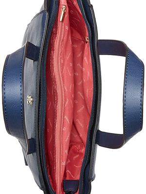 blue leatherette (pu) printed handbag - 17773078 - Standard Image - 3