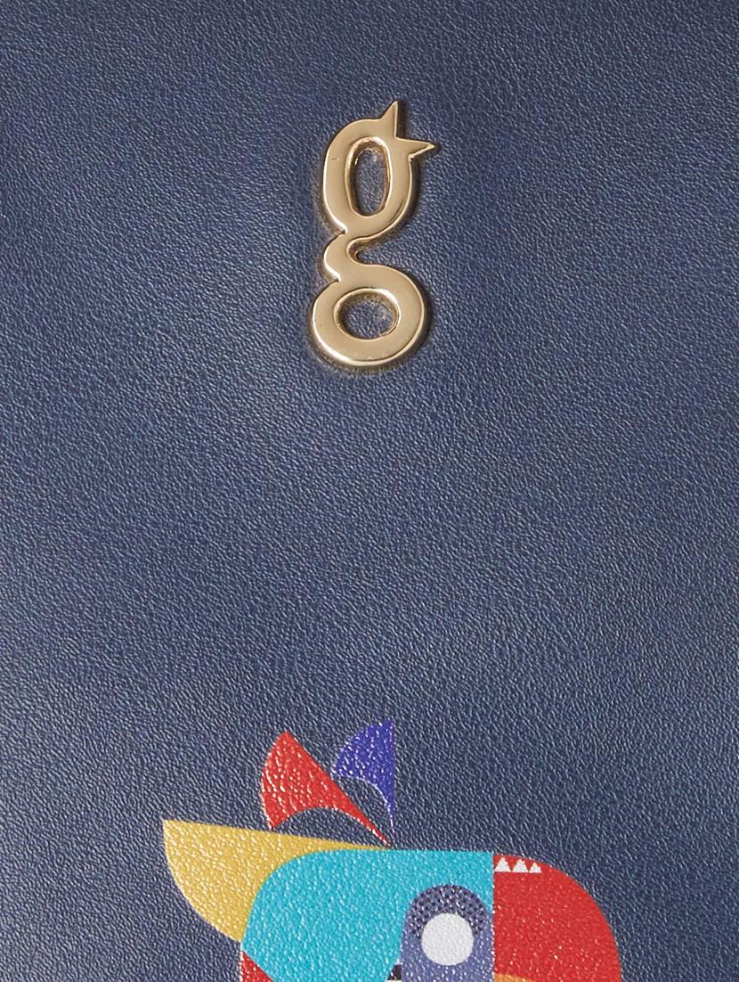 blue leatherette (pu) printed handbag - 17773078 - Zoom Image - 4
