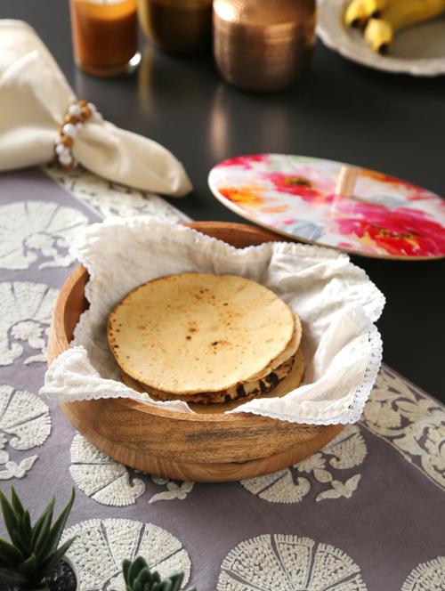 flower design enamelled wooden roti box - 17773330 - Standard Image - 1