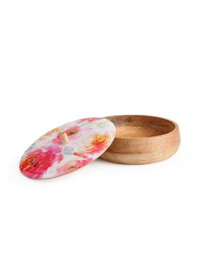 flower design enamelled wooden roti box - 17773330 - Standard Image - 3