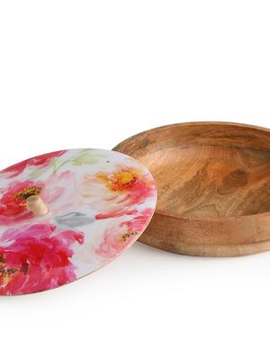 flower design enamelled wooden roti box - 17773330 - Standard Image - 4