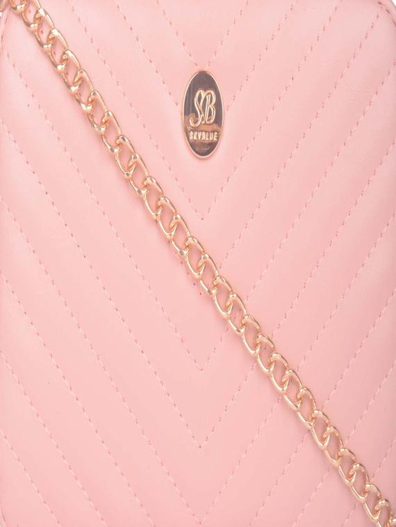 pink leatherette (pu) regular sling bag - 17773401 - Zoom Image - 4
