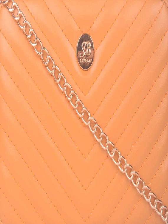 yellow leatherette (pu) regular sling bag - 17773402 - Zoom Image - 4