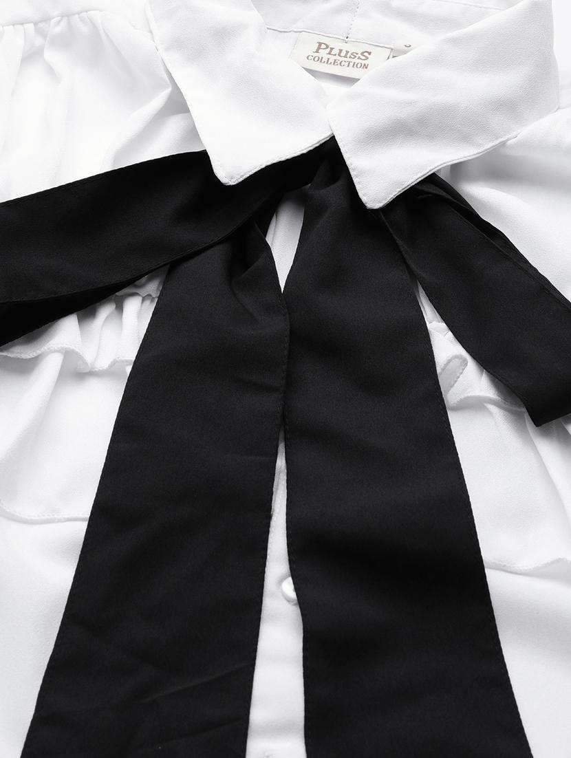 tie knot ruffle detail shirt - 17773416 - Zoom Image - 5