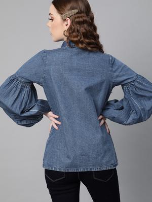 bishop sleeve solid regular shirt - 17773429 - Standard Image - 2