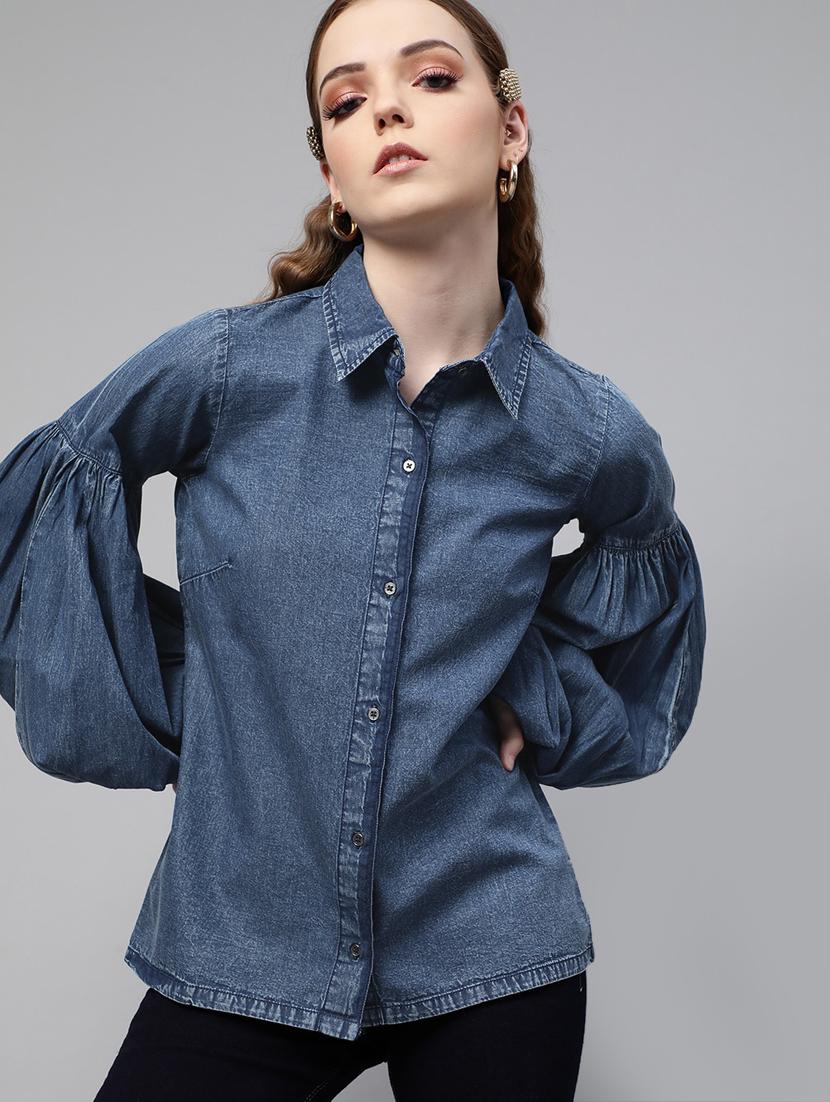bishop sleeve solid regular shirt - 17773429 - Zoom Image - 1