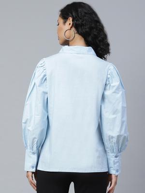 bishop sleeve solid shirt - 17773439 - Standard Image - 3