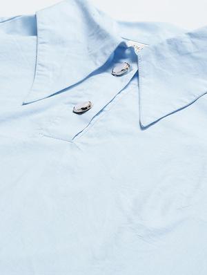 bishop sleeve solid shirt - 17773439 - Standard Image - 5