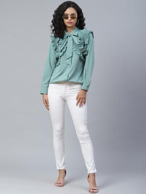 tie know frill detail regular shirt - 17773442 - Standard Image - 4