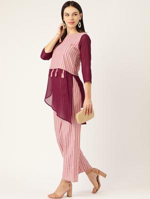 striped top and trouser set - 17773486 - Standard Image - 2