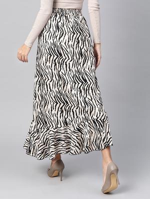 high rise animal print asymmetric skirt - 17773498 - Standard Image - 2