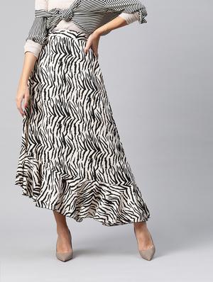 high rise animal print asymmetric skirt - 17773498 - Standard Image - 5