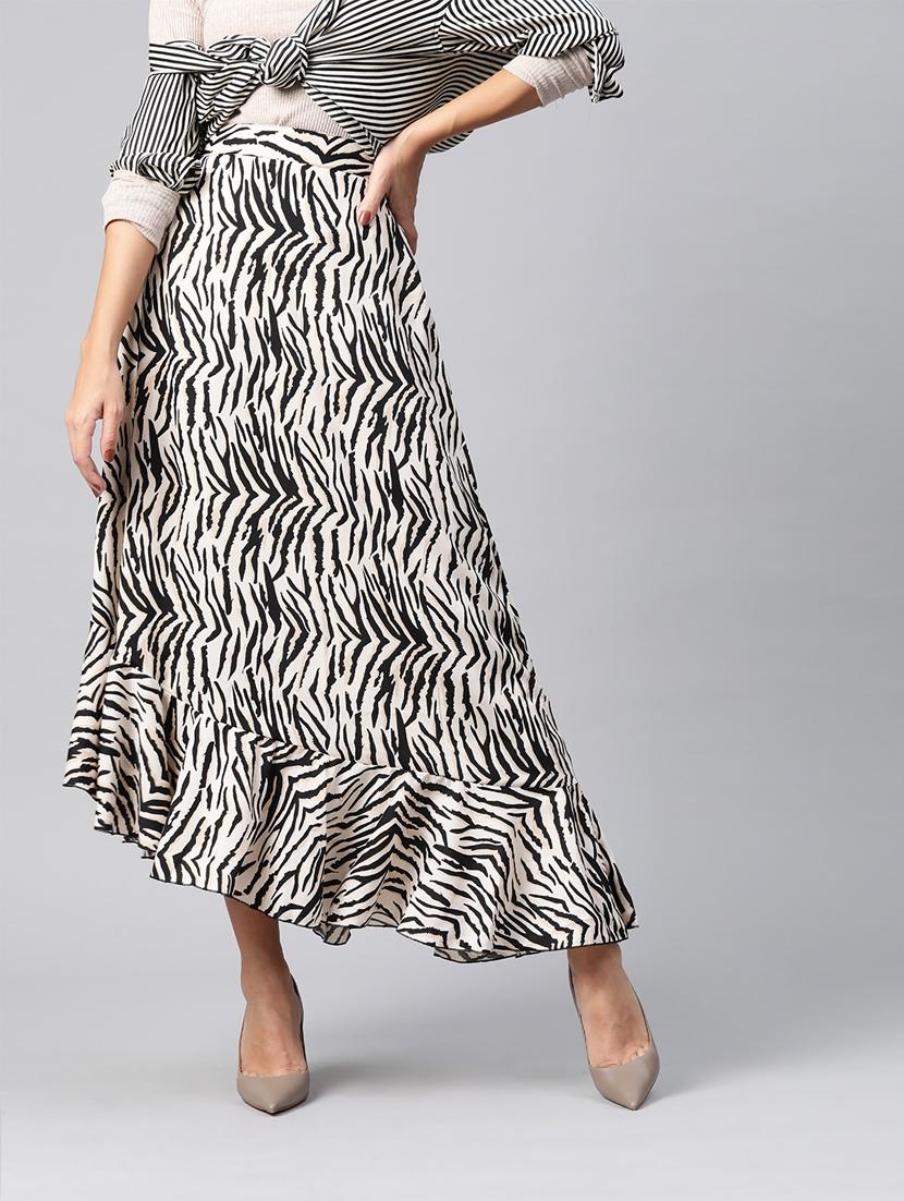 high rise animal print asymmetric skirt - 17773498 - Zoom Image - 5