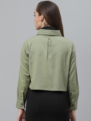 long sleeved crop denim jacket - 17773578 - Standard Image - 3