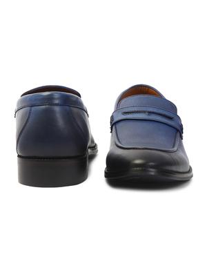 blue leather handicraft loafers - 17773833 - Standard Image - 3
