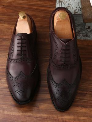 brown leather laceup brouges - 17773836 - Standard Image - 2