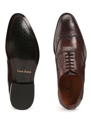 brown leather laceup brouges - 17773836 - Standard Image - 4