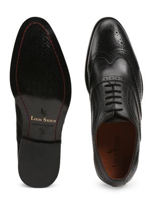 black leather laceup brouges - 17773838 - Standard Image - 4