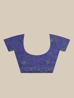 ada hand-embroidered blue chikankari saree with blouse - 17774163 - Standard Image - 3