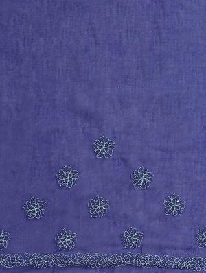 ada hand-embroidered blue chikankari saree with blouse - 17774163 - Standard Image - 4