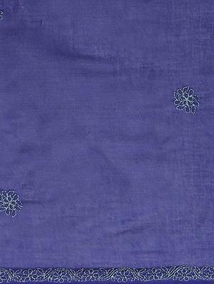 ada hand-embroidered blue chikankari saree with blouse - 17774163 - Standard Image - 5