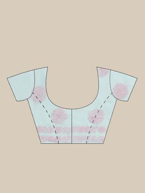 ada hand-embroidered light blue chikankari saree with blouse - 17774164 - Standard Image - 3