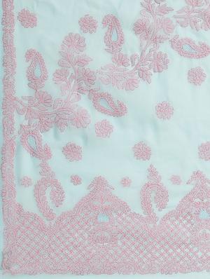 ada hand-embroidered light blue chikankari saree with blouse - 17774164 - Standard Image - 6