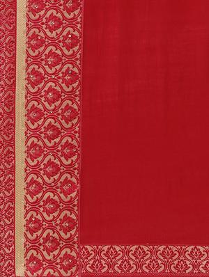 solid bordered saree with blouse - 17774546 - Standard Image - 3