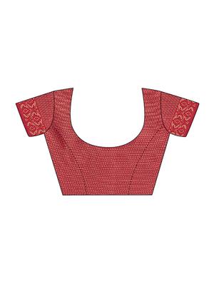 solid bordered saree with blouse - 17774546 - Standard Image - 4