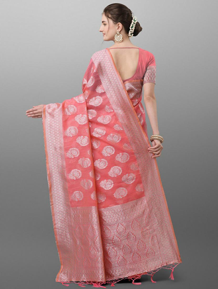 ethnic motifs banarasi saree with blouse - 17774556 - Zoom Image - 2