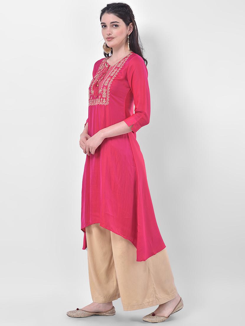 embroidered high low kurta - 17774634 - Zoom Image - 2