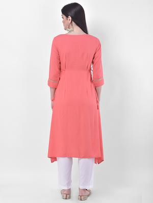 embroidered a-line kurta - 17774658 - Standard Image - 3