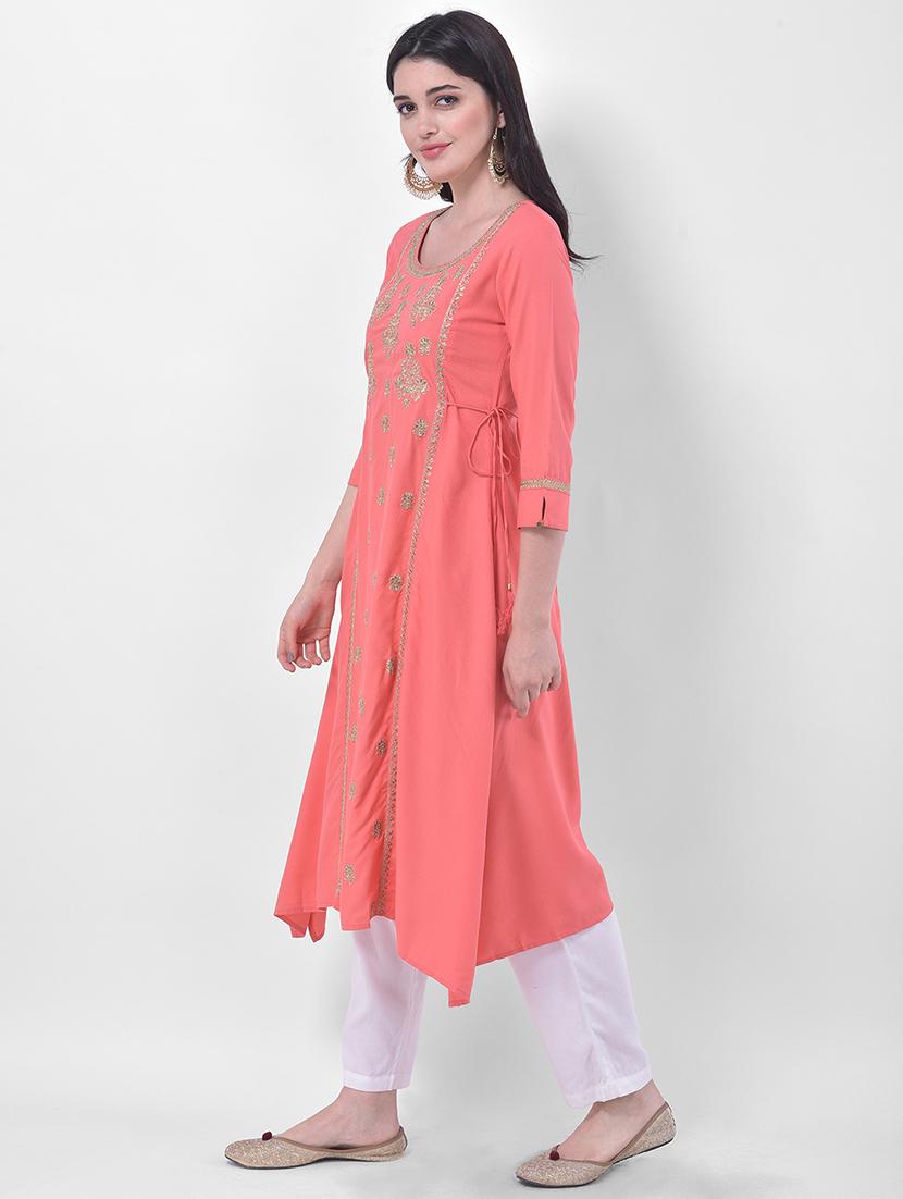 embroidered a-line kurta - 17774658 - Zoom Image - 2