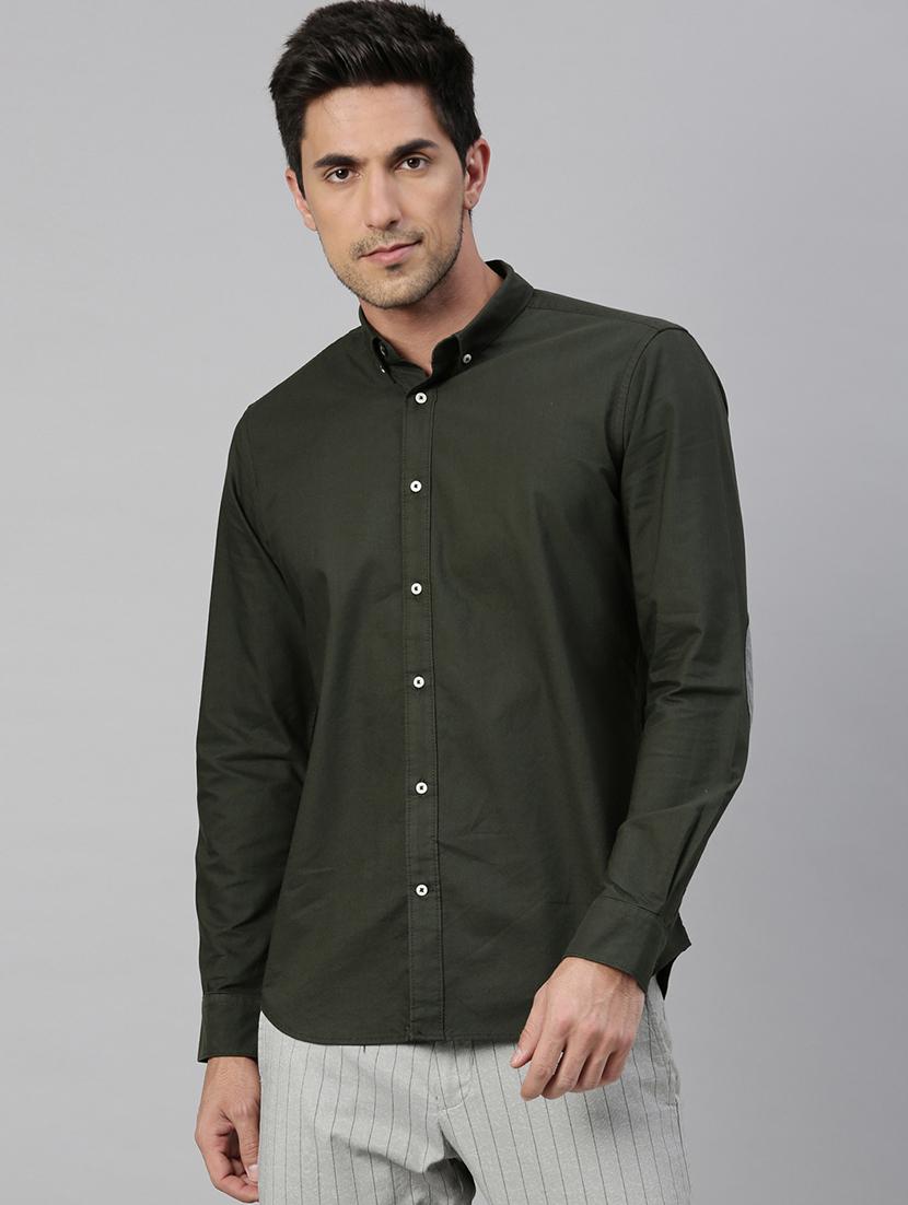 olive green solid casual shirt - 17774672 - Zoom Image - 1