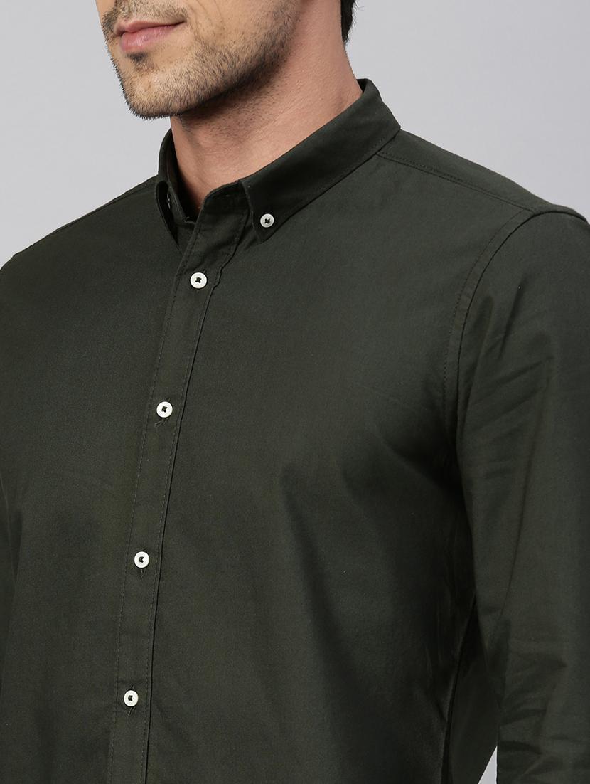 olive green solid casual shirt - 17774672 - Zoom Image - 5