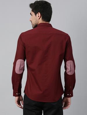 maroon solid casual shirt - 17774673 - Standard Image - 3