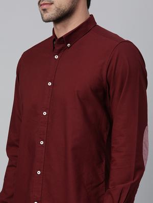 maroon solid casual shirt - 17774673 - Standard Image - 5