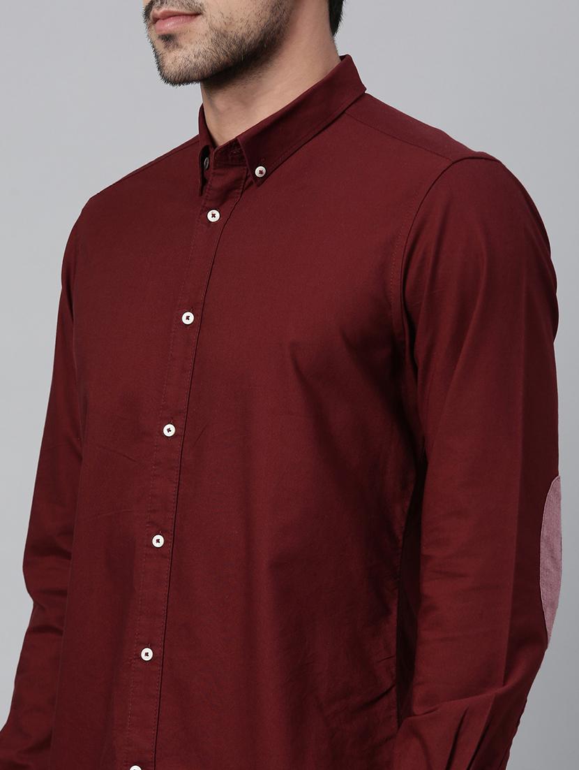 maroon solid casual shirt - 17774673 - Zoom Image - 5
