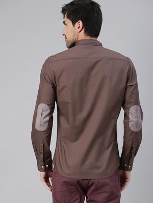 brown solid casual shirt - 17774677 - Standard Image - 3