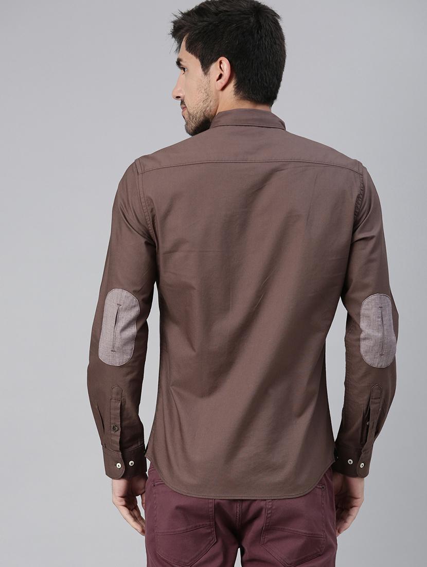 brown solid casual shirt - 17774677 - Zoom Image - 3