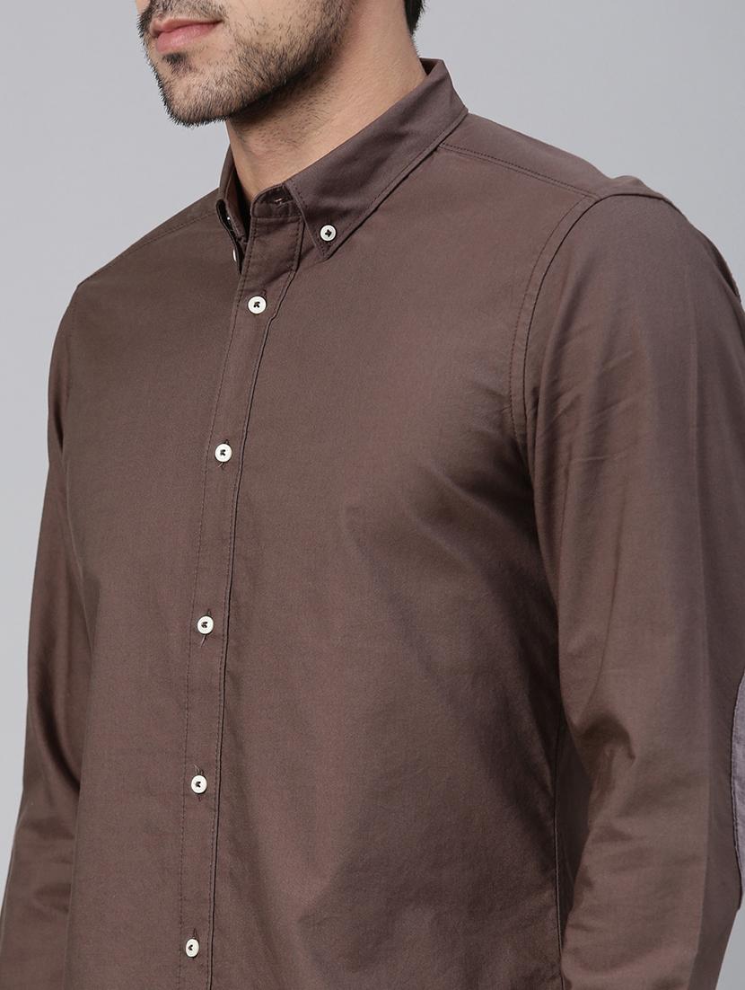 brown solid casual shirt - 17774677 - Zoom Image - 5