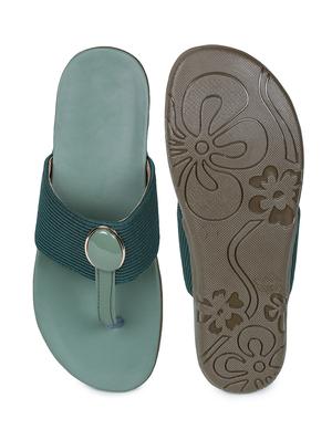 green pu slip on sandals - 17774686 - Standard Image - 4
