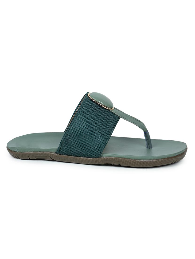 green pu slip on sandals - 17774686 - Zoom Image - 2